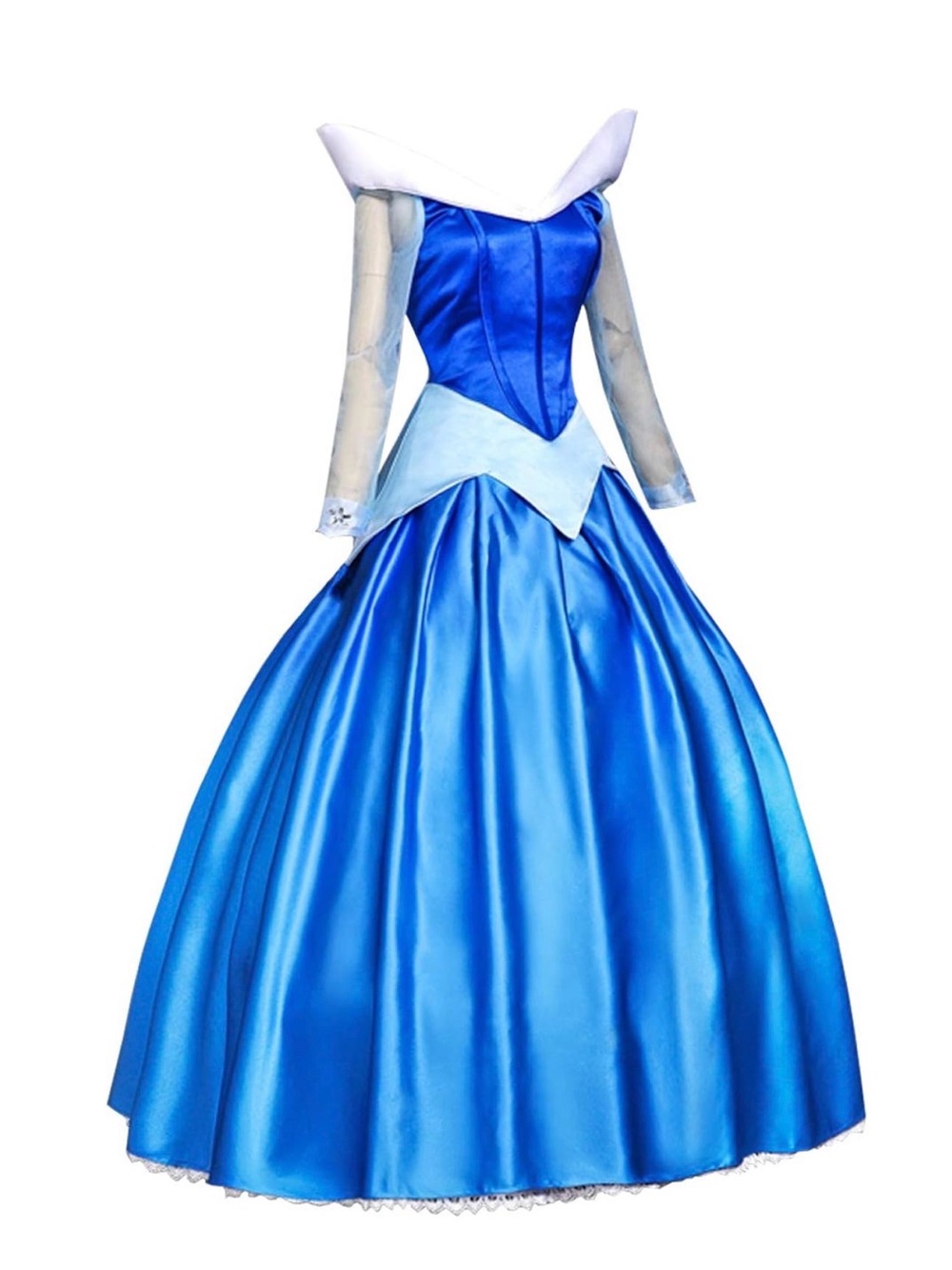 Blue Satin Princess Ball Gown Dress - Picture 3 of 5